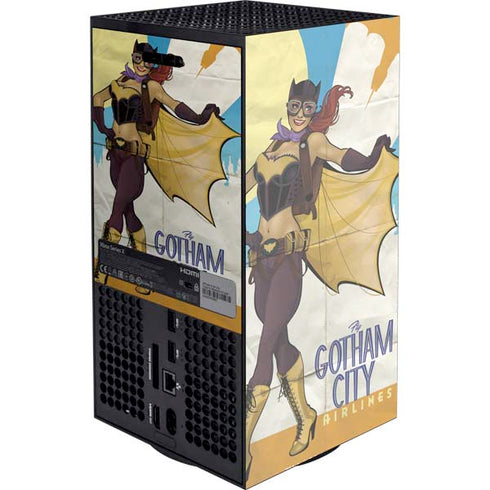 DC Comics Bombshells Batgirl- Fly Gotham City Airlines XBox Series X Digital Edition Console Skin